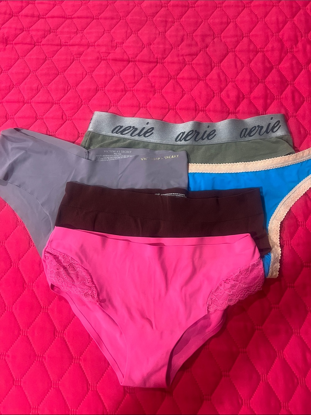 aerie/VS Multi-Color Bikini & Brief Bundle - Pink, Blue, Mauve, Olive, Brown